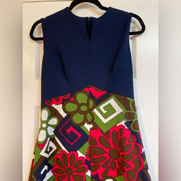 Vintage 60s/70s Groovy Floral Maxi Long Dress: Boho/Empire Waist/Cottage/Retro - Picture 2 of 9